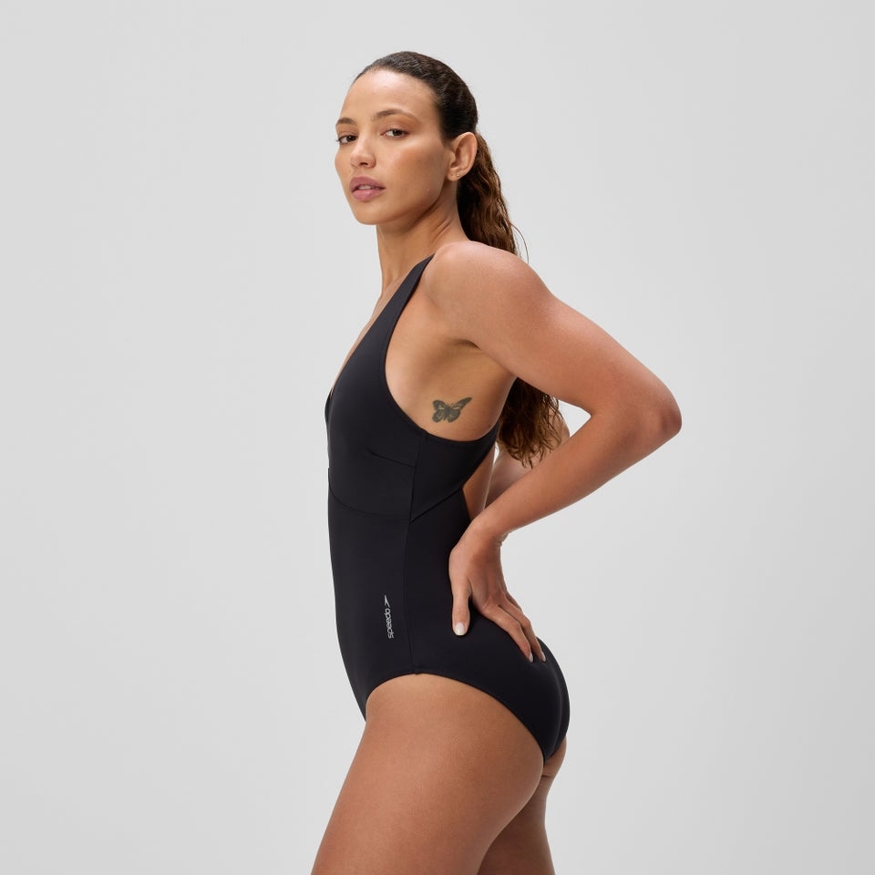 TRAJE BAÑO NATACIÓN MUJER SPEEDO SCULPTURE BUTTERFLY NEGRO - 8