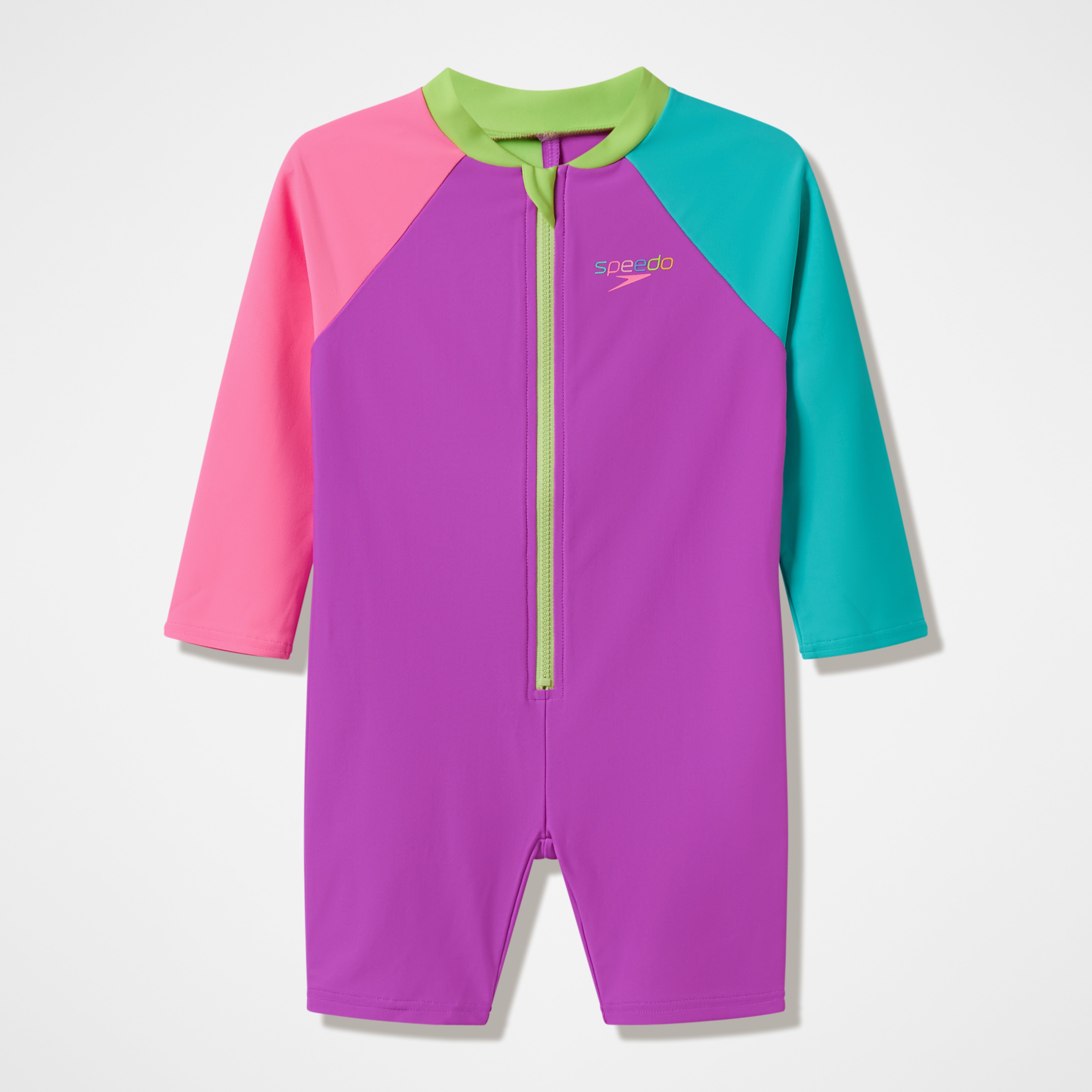TRAJE DE BAÑO NATACIÓN SPEEDO COLOURBLOCK POLOS MANGA LARGA PURPURA - 1