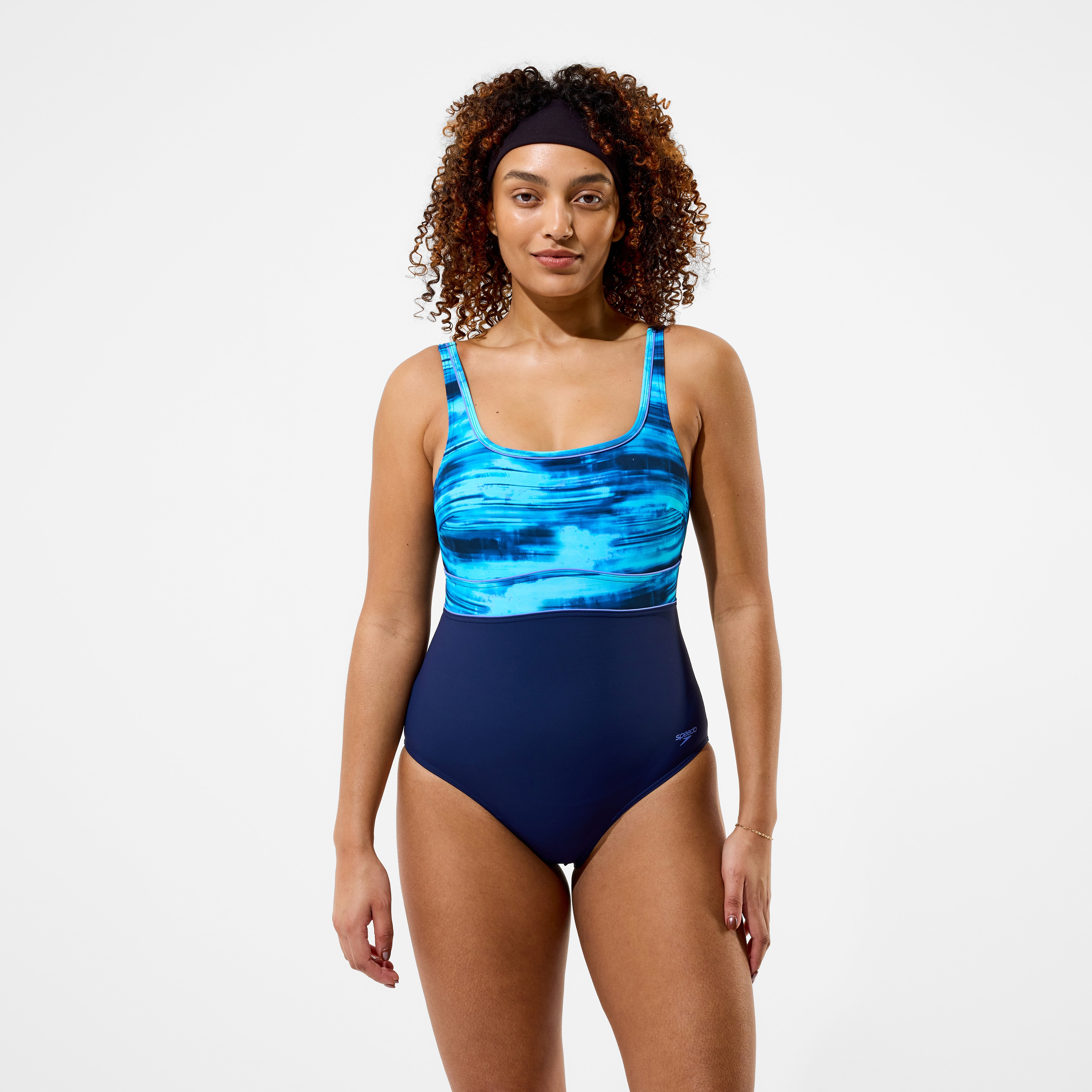 TRAJE DE BAÑO NATACIÓN SPEEDO CONTOUR ECLIPSE ENTERO AZUL - 1