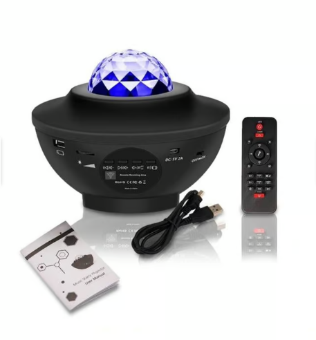 PARLANTE PROYECTOR BLUETOOTH GALAXIA + CONTROL REMOTO NEGRO - 2