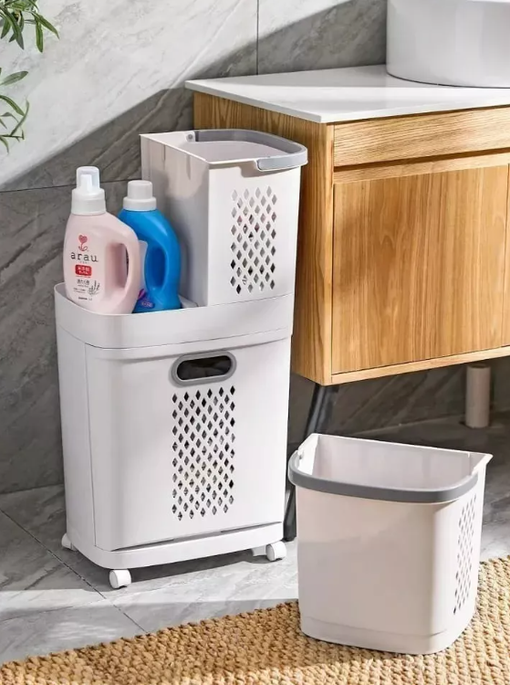 CESTA BLANCO LAVANDERIA MULTIUSO PLEGABLE - 4