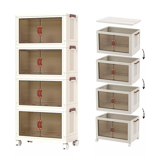 GABINETE BLANCO ALMACENAMIENTO CAJA ORGANIZADORA 4 NIVELES - 2