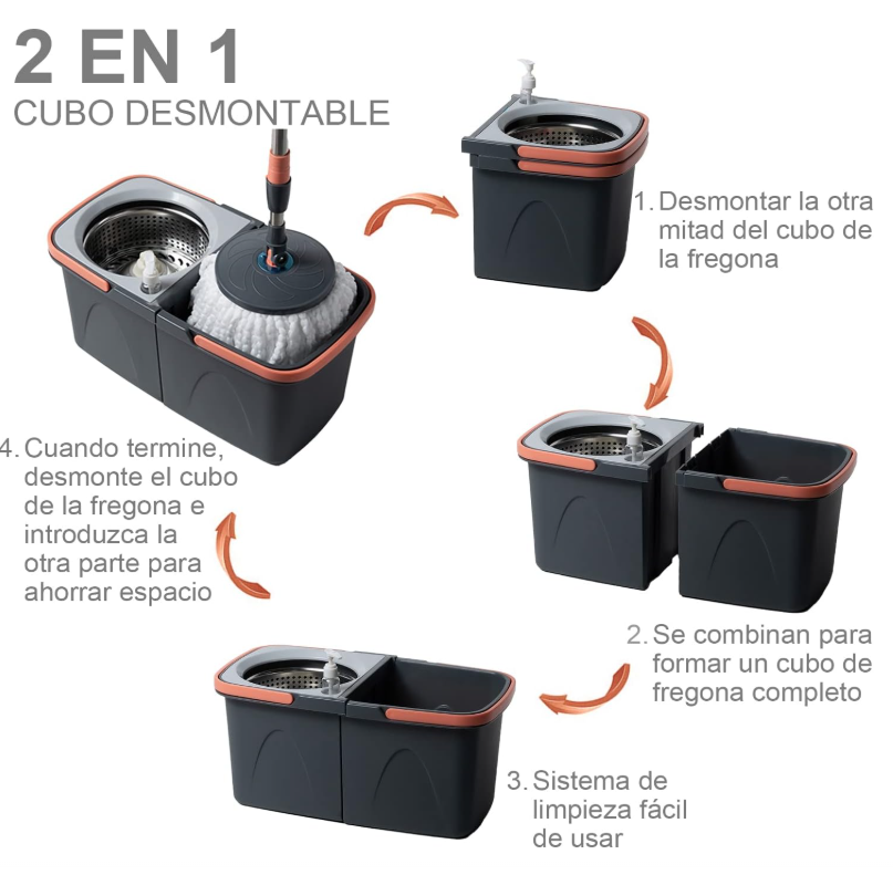 Balde Trapeador con Escurridor Práctico - 2