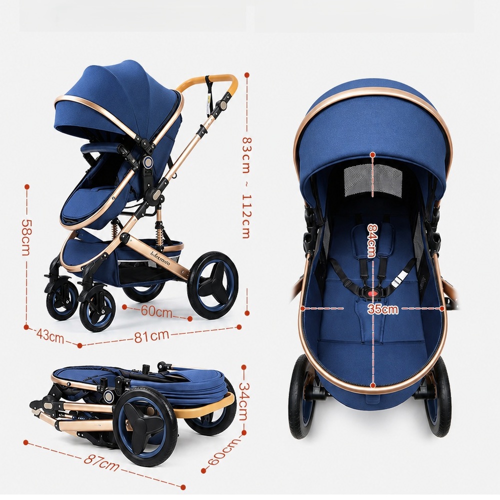 COCHE CUNA AZUL MARINO BABY LERYAN - 5