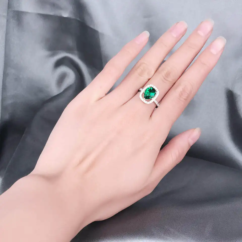 ANILLO ESMERALDA ENCANTADORA EN PLATA 925 - 5