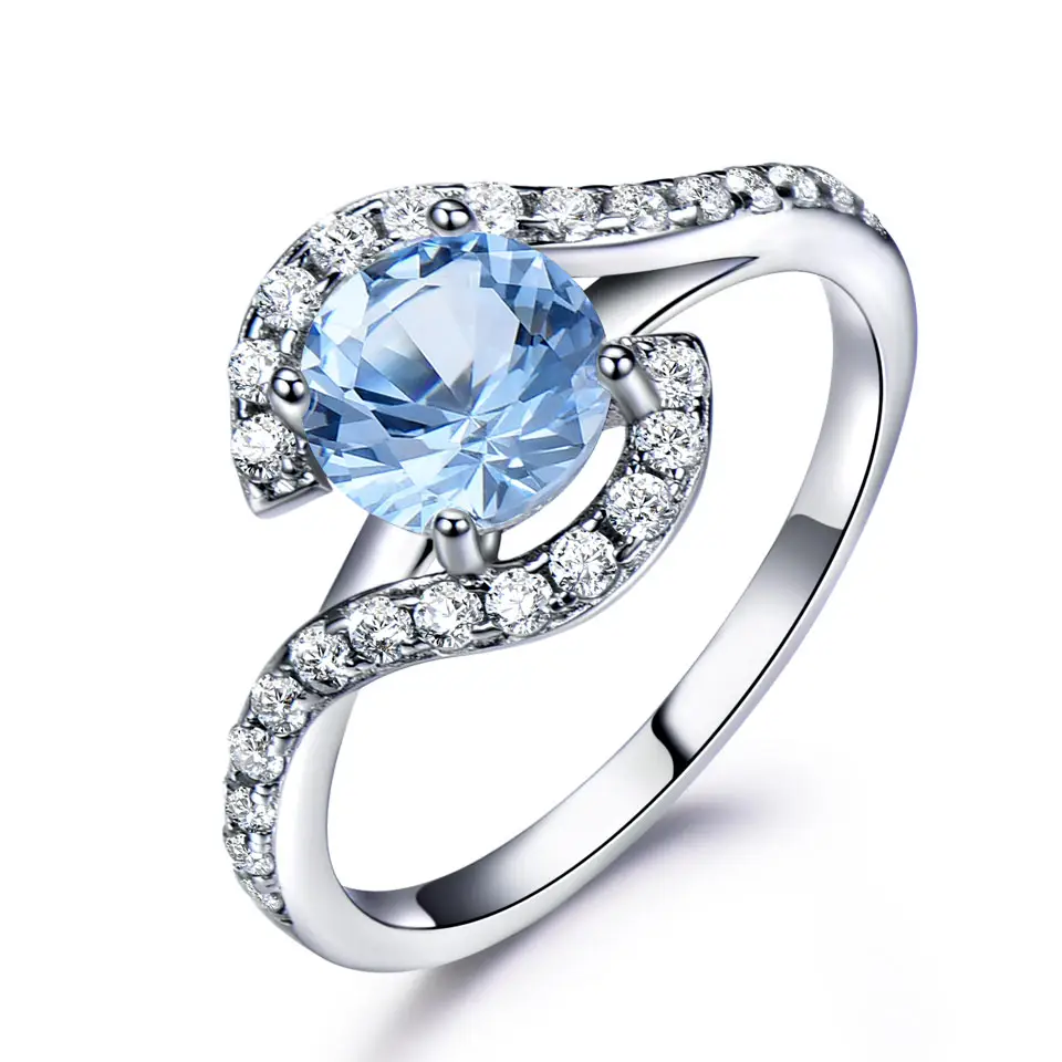 ANILLO ELEGANTE DIAMANTE CELESTIAL EN PLATA 925 - 1