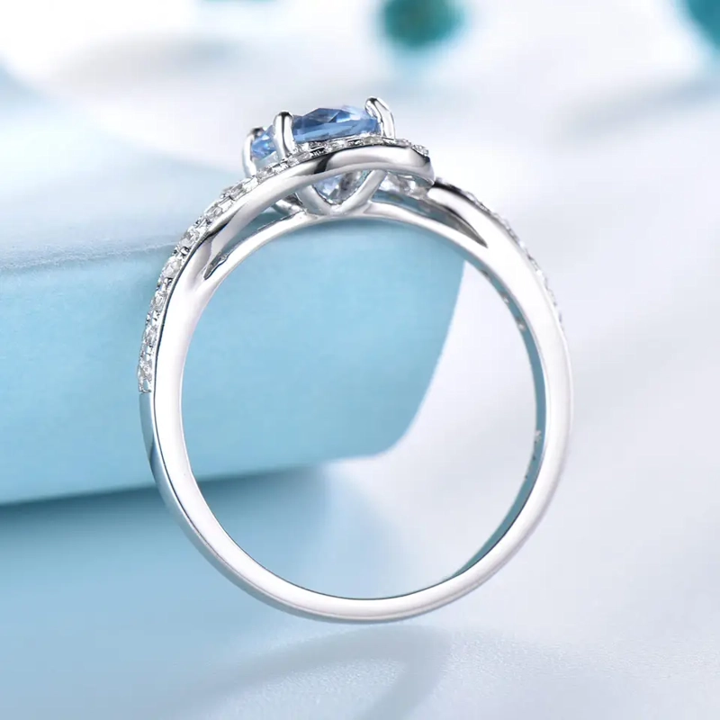 ANILLO ELEGANTE DIAMANTE CELESTIAL EN PLATA 925 - 3