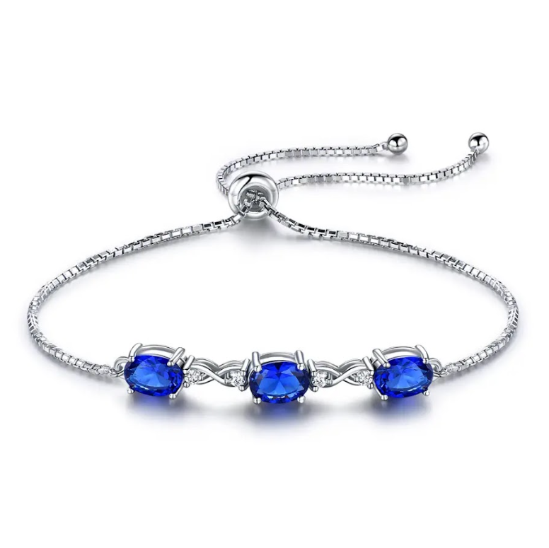 PULSERA TOPAZIO CON BRILLO AZULINO INFINITE - PLATA 925 - 1
