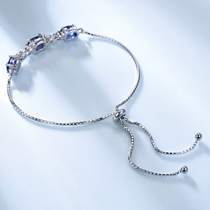 PULSERA TOPAZIO CON BRILLO AZULINO INFINITE - PLATA 925 - 3