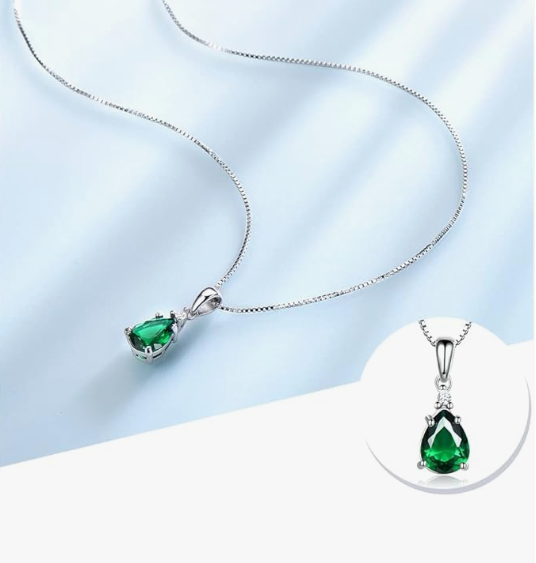 COLLAR ESMERALDA ELEGANTE - PLATA 925 - 3