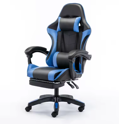 SILLA GAMER PRO NEGRO CON AZUL - 4