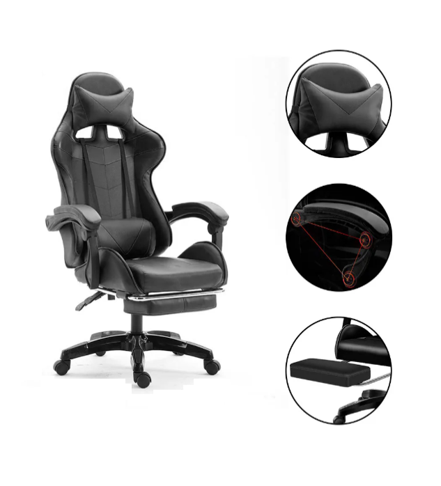 SILLA GAMER MODEL S - COLOR NEGRO - 2