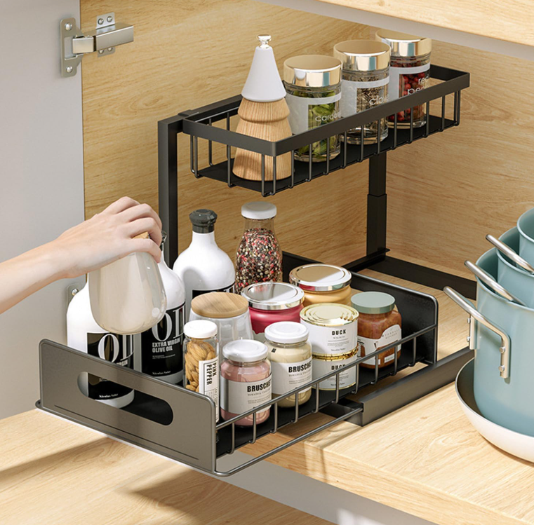 ESTANTE MULTIFUNCIONAL DE COCINA MODEL L - NEGRO - 3
