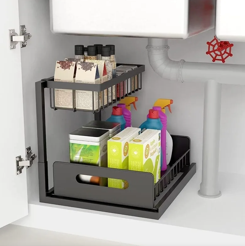 ESTANTE MULTIFUNCIONAL DE COCINA MODEL L - NEGRO - 4