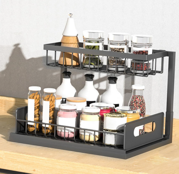 ESTANTE MULTIFUNCIONAL DE COCINA MODEL L - NEGRO - 5