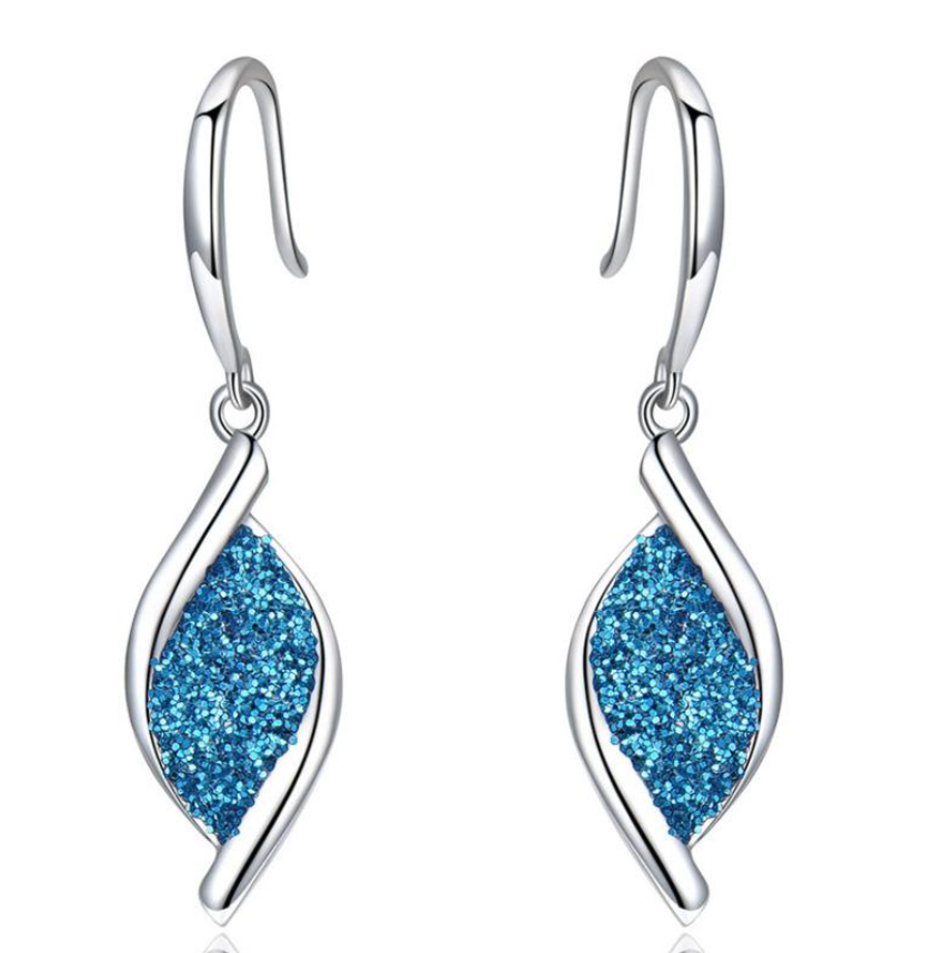 ARETES ELEGANTE CON CURVA LUMINOSA CELESTIAL - PLATA 925 - 1