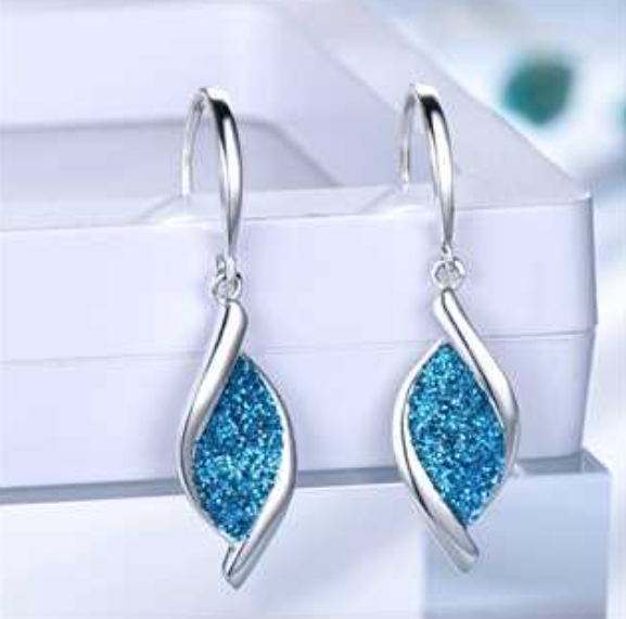 ARETES ELEGANTE CON CURVA LUMINOSA CELESTIAL - PLATA 925 - 3