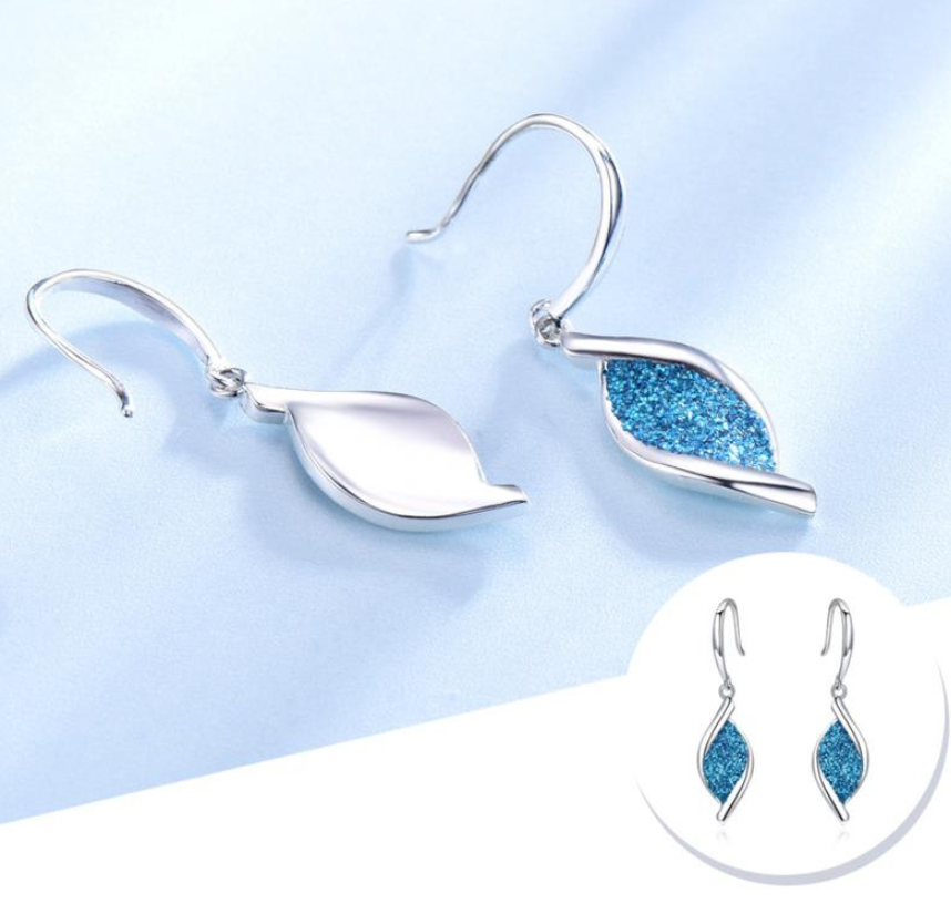 ARETES ELEGANTE CON CURVA LUMINOSA CELESTIAL - PLATA 925 - 4