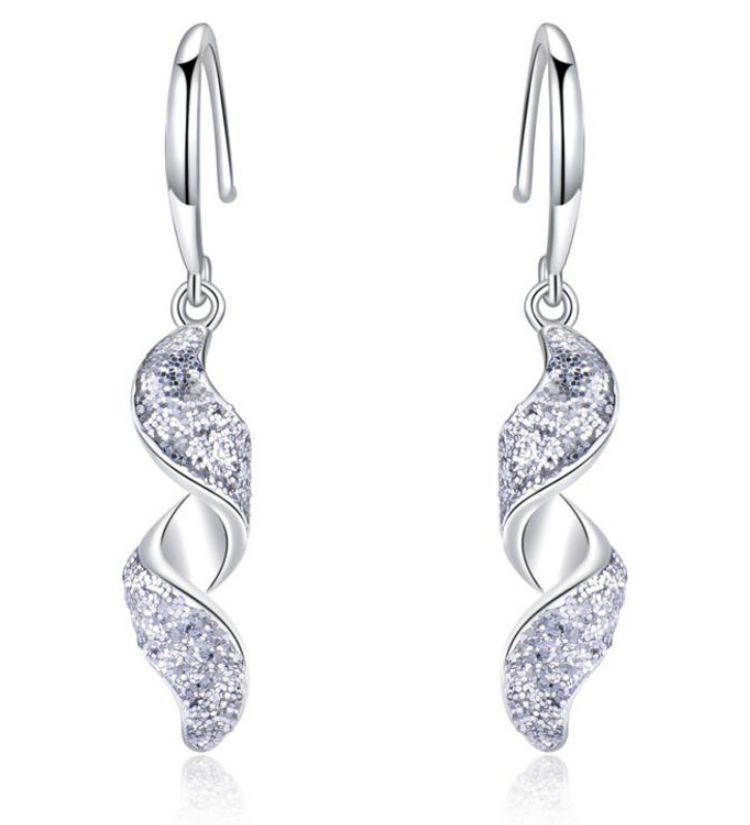 ARETES ONDAS DE CRISTAL - PLATA 925 - 5