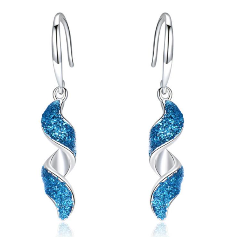 ARETES ONDAS DE CRISTAL CELESTIAL - PLATA 925 - 4