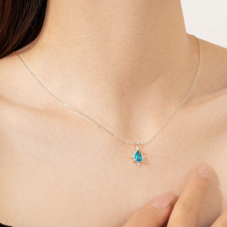 COLLAR GOTA CELESTIAL PLATA 925 - 3
