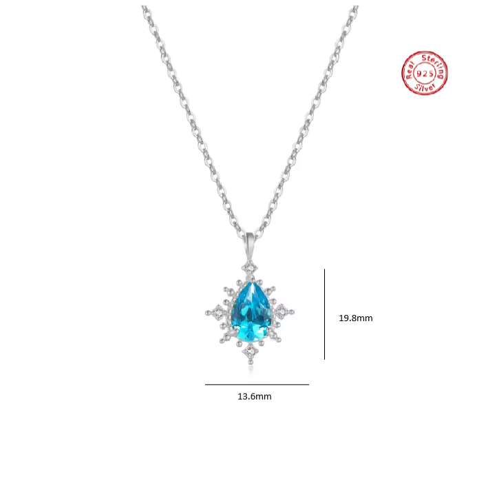 COLLAR GOTA CELESTIAL PLATA 925 - 4