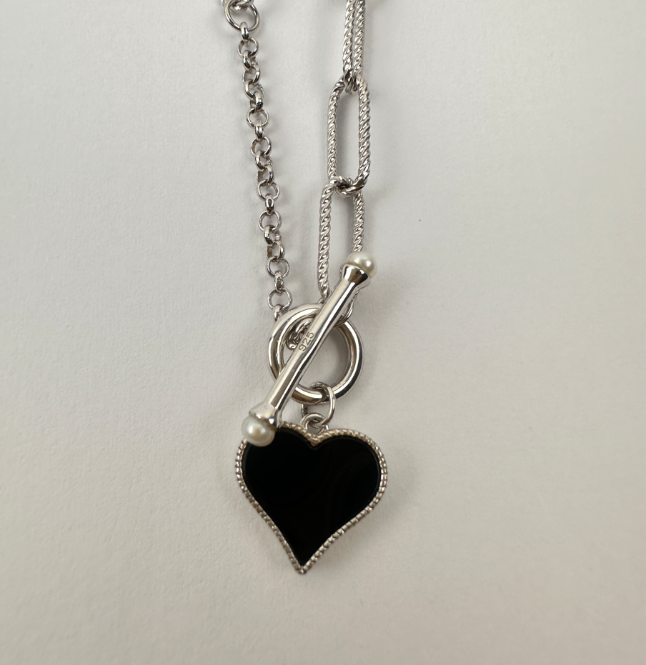 COLLAR LOVE NOIR PLATA 925 - 1