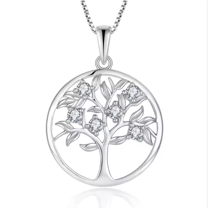 COLLAR ÁRBOL MÍSTICO BRILLANTE PLATA 925 - 1