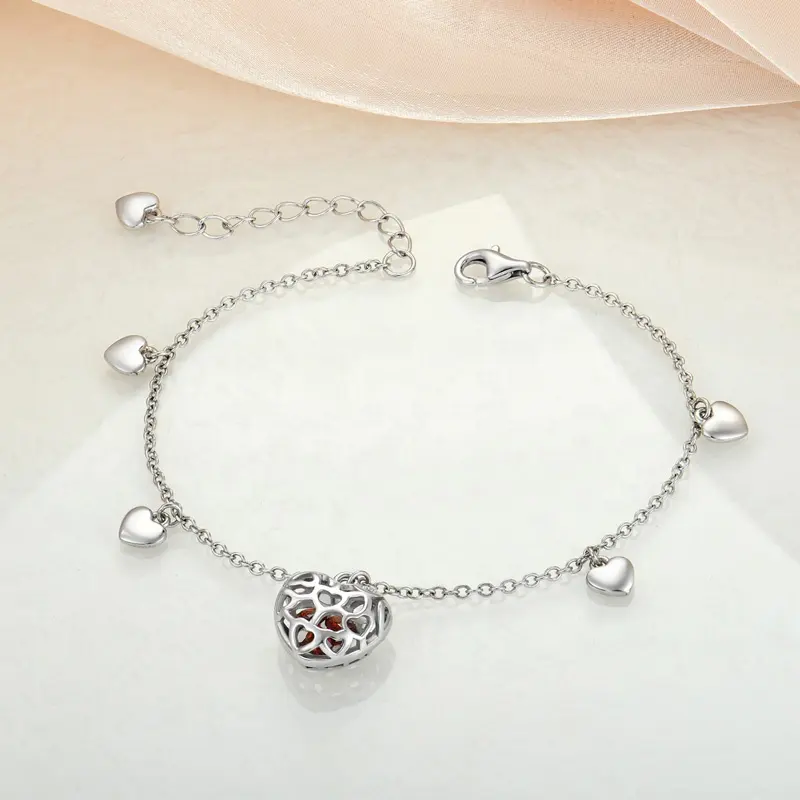 PULSERA CORAZÓN ENCANTADO PLATA 925 - 1
