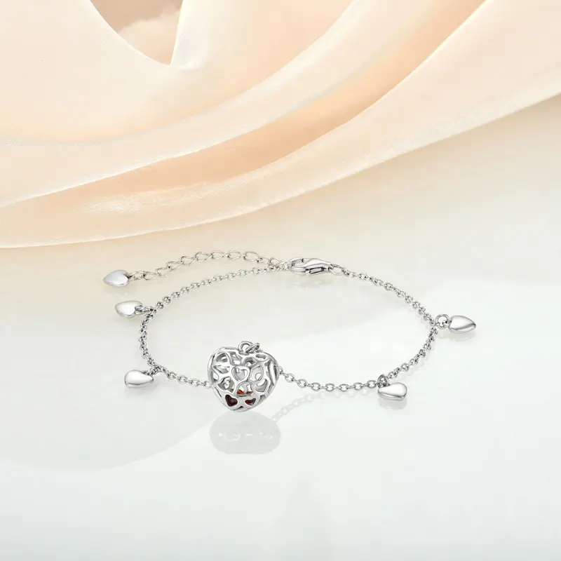 PULSERA CORAZÓN ENCANTADO PLATA 925 - 4