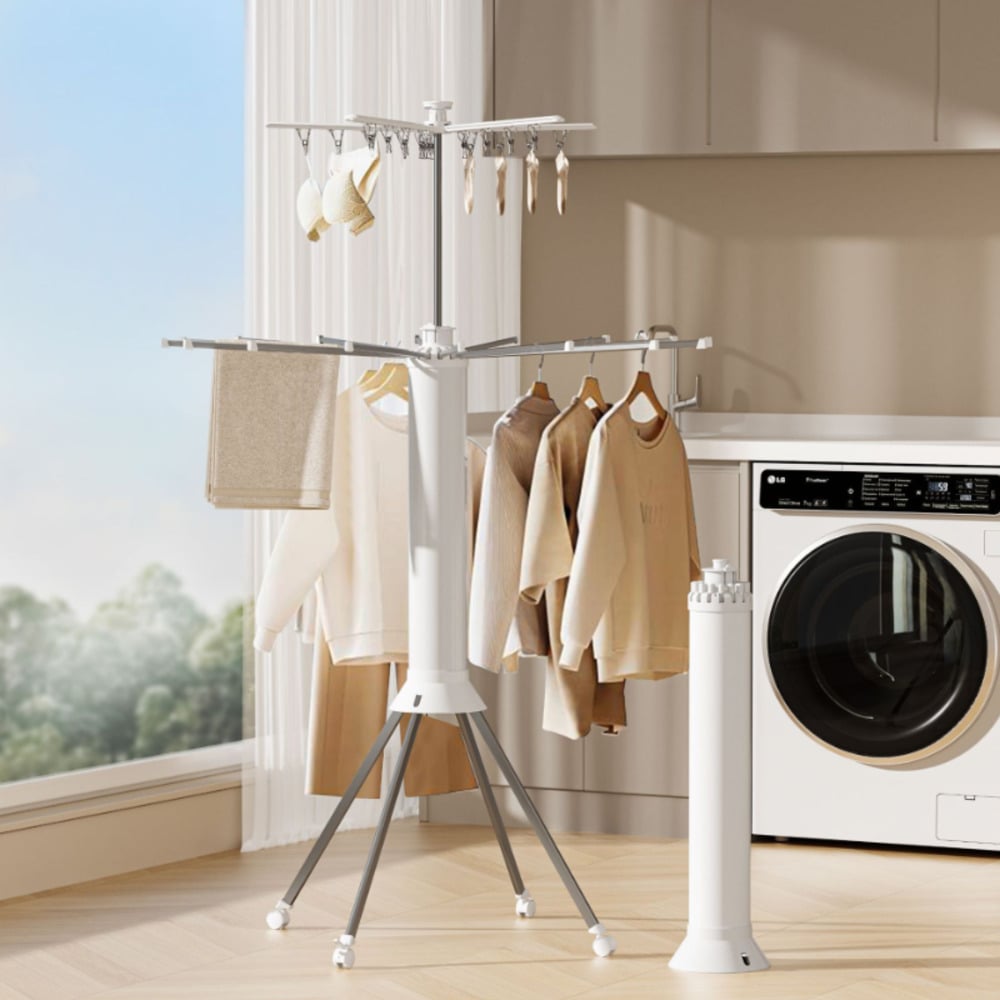 TENDEDERO COLGADOR DE ROPA PLEGABLE TRIPLE - 1