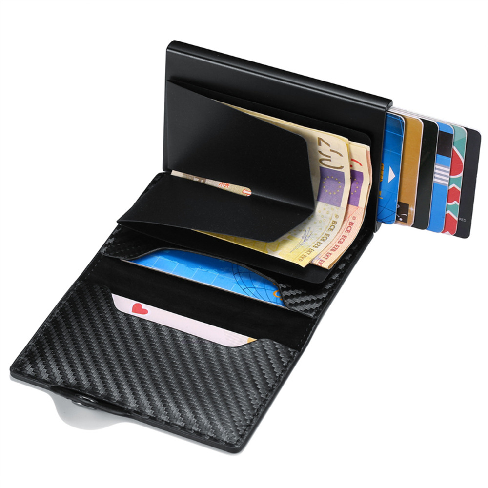 BILLETERA ELEGANTE NEXUS CON MONEDERO BLOQUEO CONTRA LECTURAS RFID - NEGRO - 2