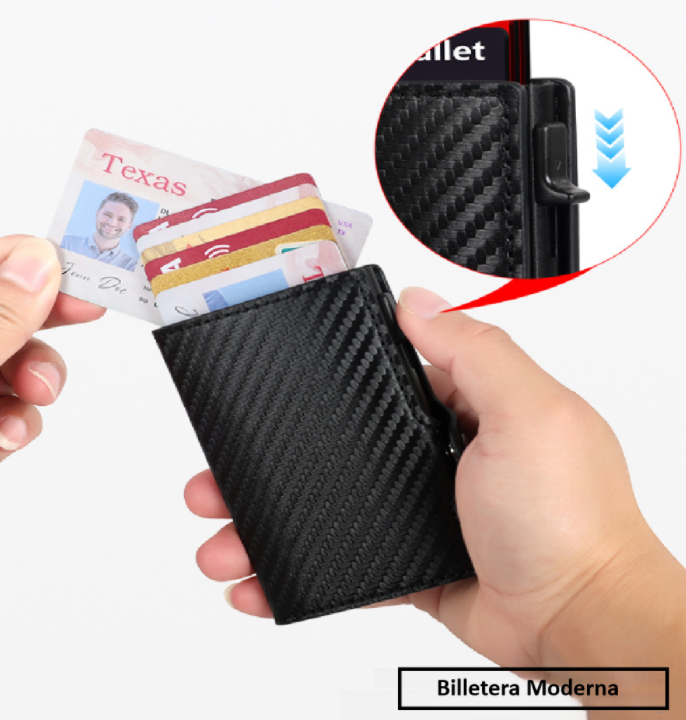 BILLETERA ELEGANTE NEXUS CON MONEDERO BLOQUEO CONTRA LECTURAS RFID - NEGRO - 5