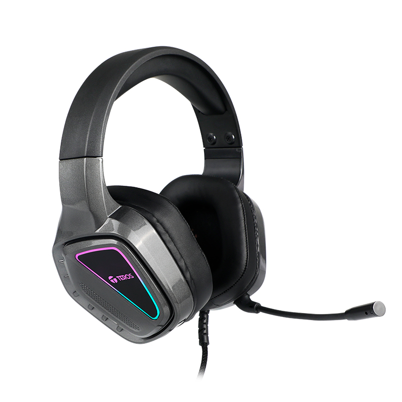 AUDÍFONO TEROS TE-8171N ESTÉREO MICRÓFONO LUCES RGB - NEGRO - 1