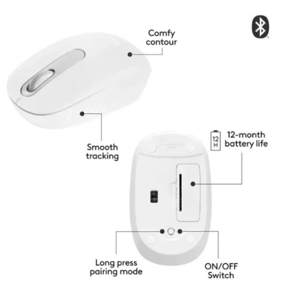 MOUSE LOGITECH M196 BLUETOOTH COLOR ROSADO - 3