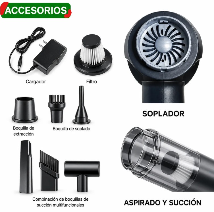 ASPIRADORA Y SOPLADORA POTENTE INALÁMBRICA RECARGABLE LS-627 - 2