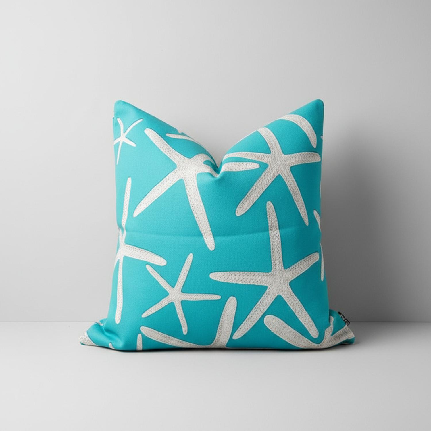 FUNDA COJÍN MAP DESIGN ESTRELLA DE MAR 45X45CM TURQUESA - 2