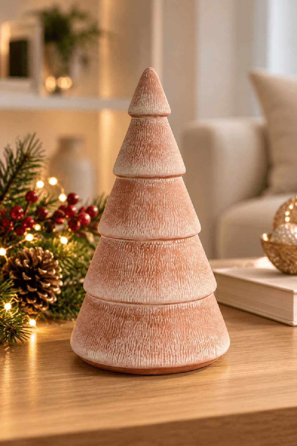 ADORNO ÁRBOL DE NAVIDAD MAP DESIGN CERAMICA LARGE 16X16X30 CM - 1