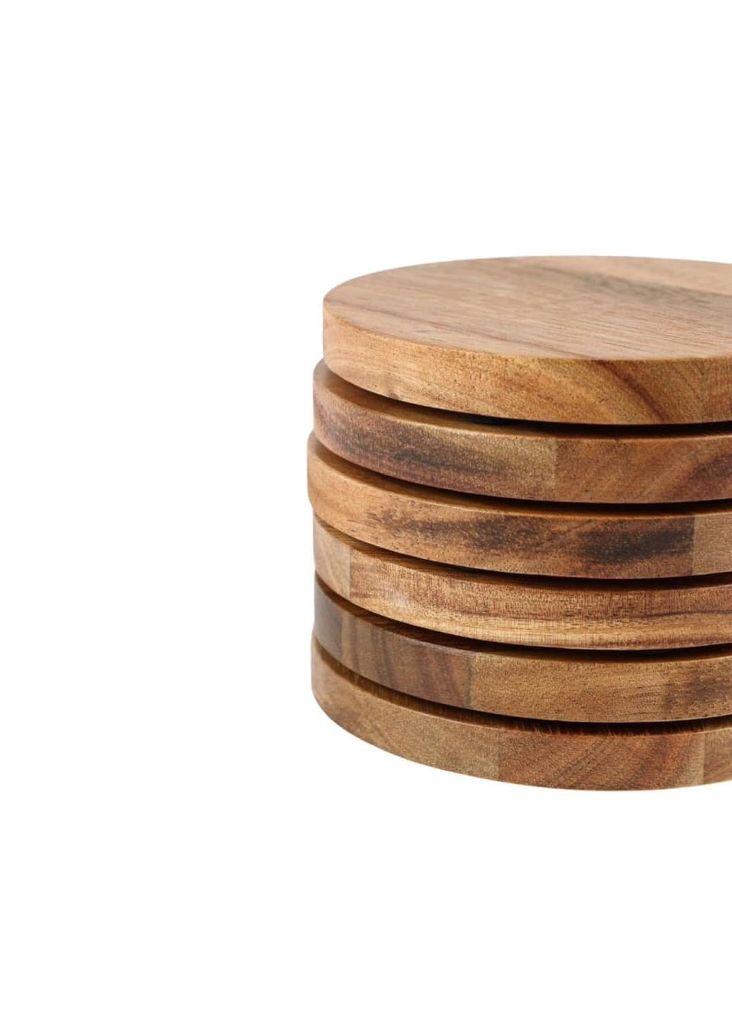 SET MAP DESIGN POSAVASOS MADERA ACACIA X6 10X01 CM - 4