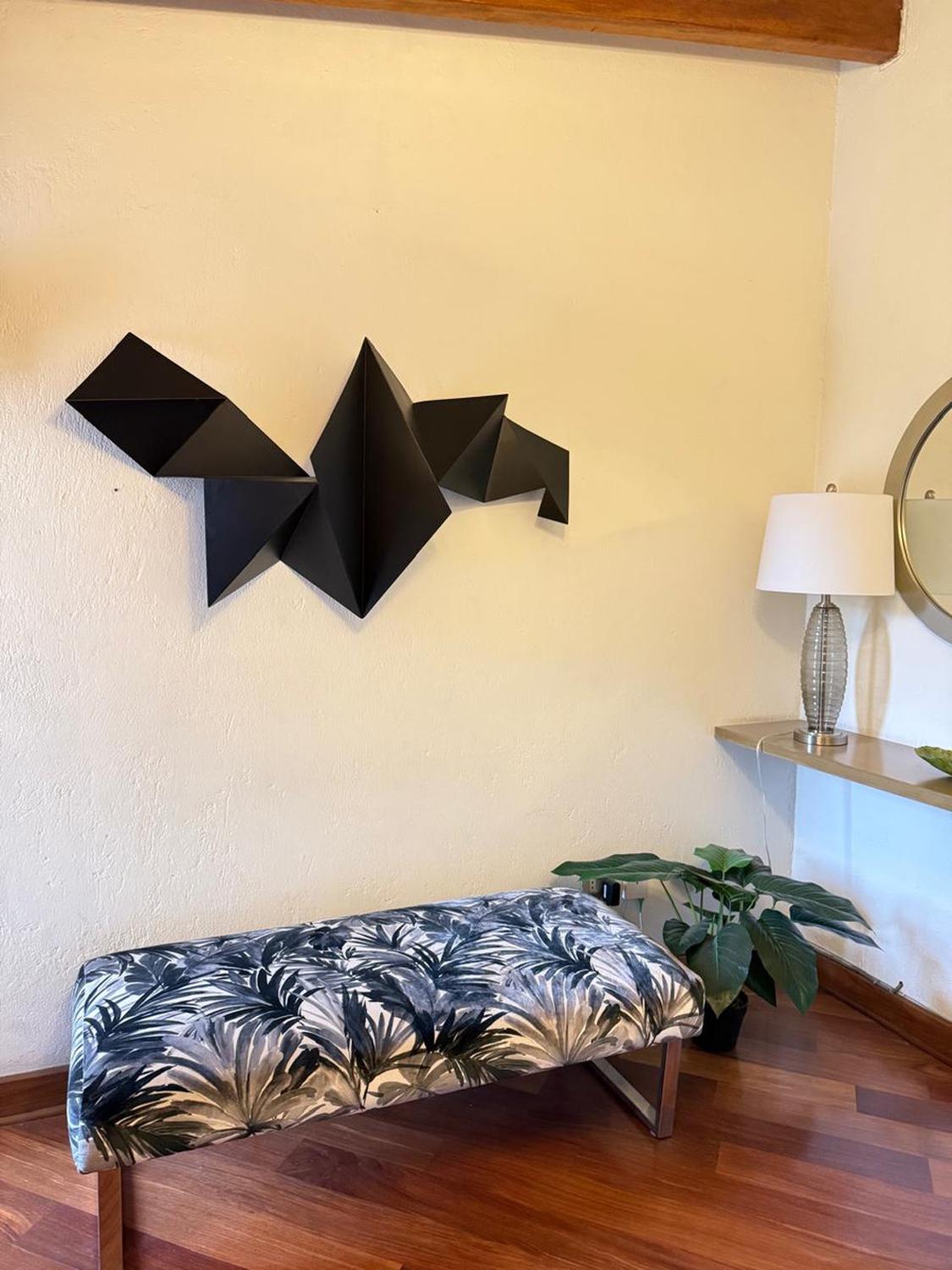 ESCULTURA DE PARED GEOMÉTRICA BLACK 140X70 CM - 4