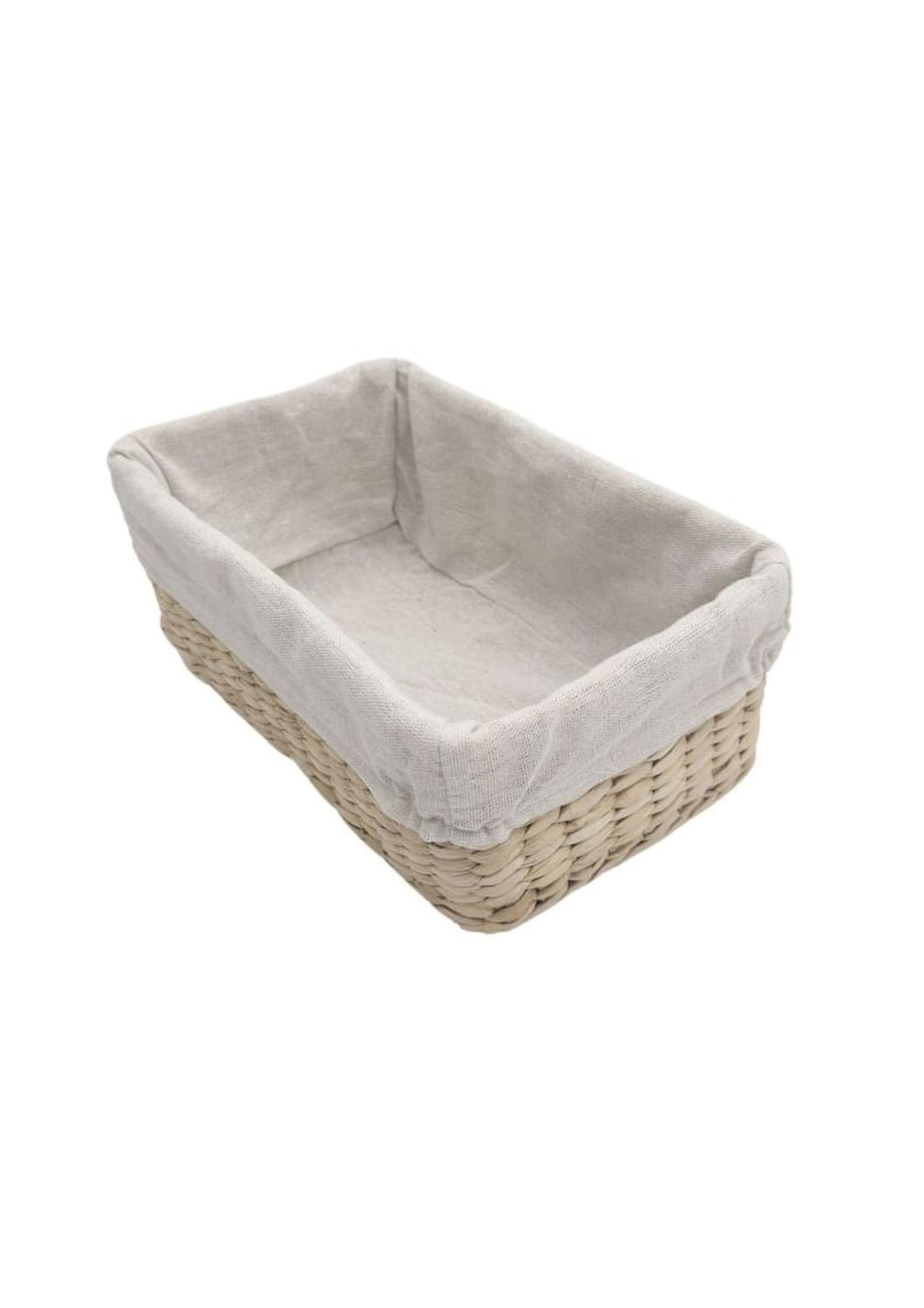 CANASTA RECTANGULAR TRENZADA CON TELA - 3