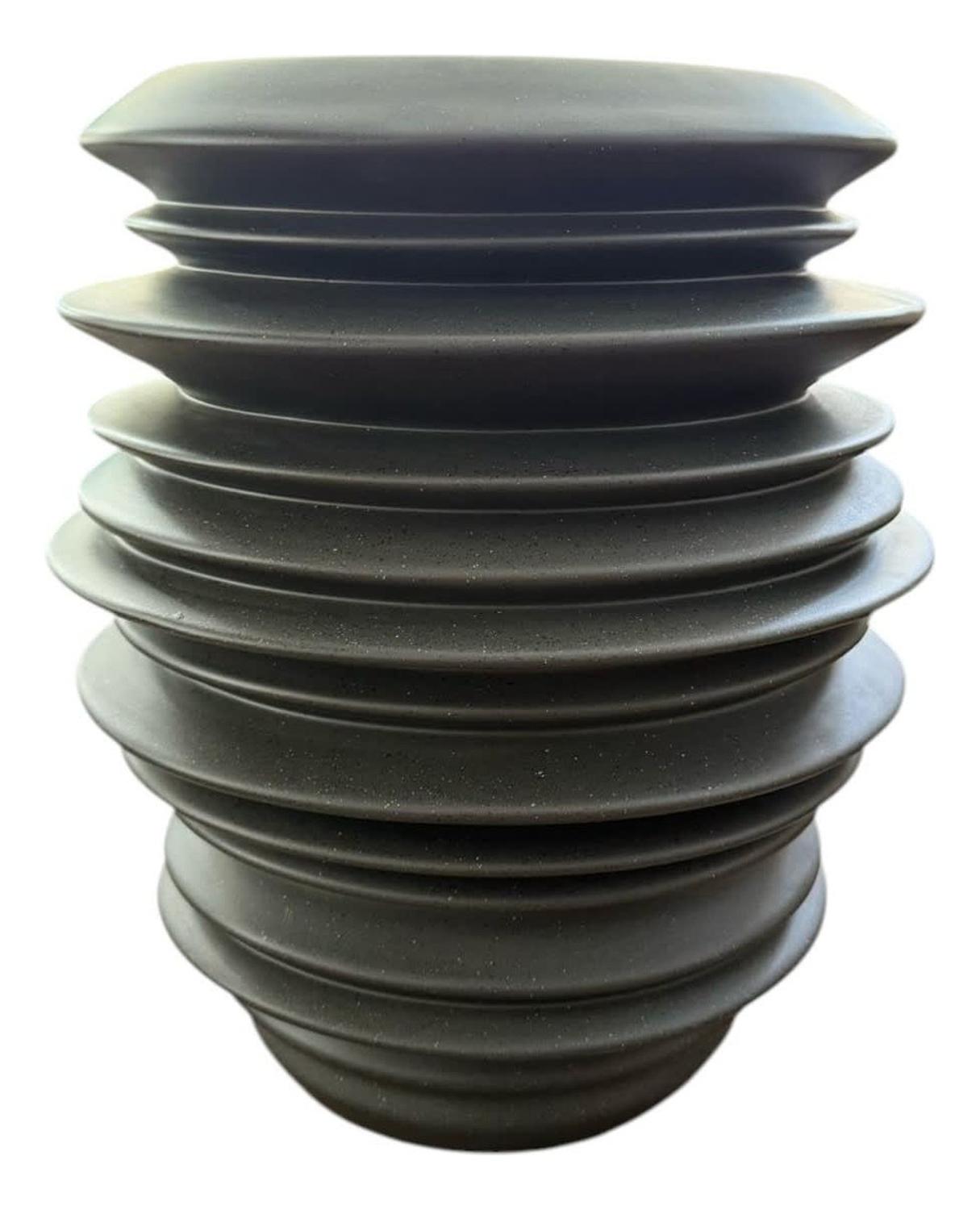 MESA AUXILIAR LATERAL HELICOIDAL CERÁMICA TERRAZO GRAFITO 35X46 CM - 4