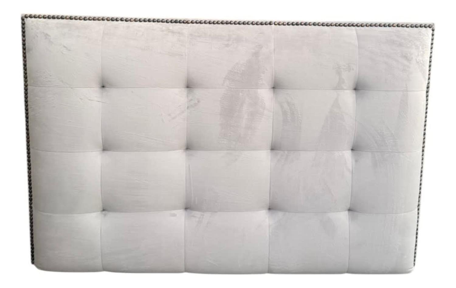 CABECERA DE CAMA TERCIOPELO WEST 1.5 PLAZAS GRIS CLARO 110X70 CM - 2