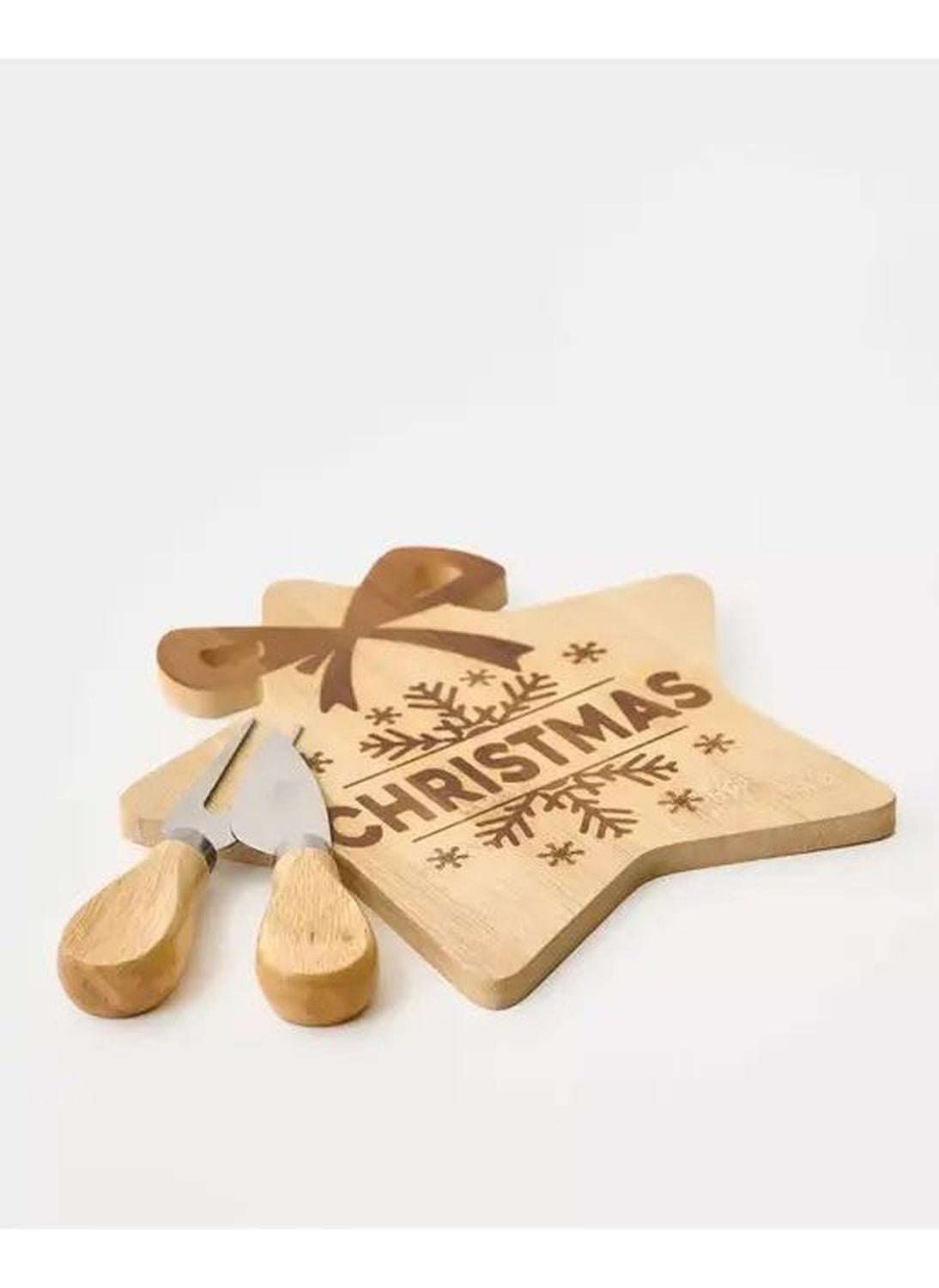 TABLA DE QUESOS Y PIQUEOS ESTRELLA NAVIDAD 3PCS - 4