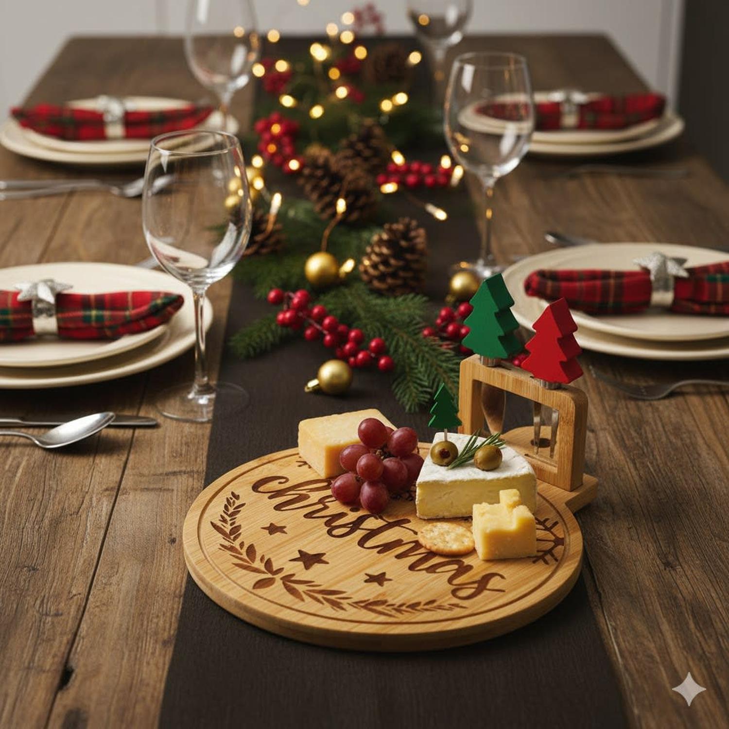TABLA DE QUESOS Y PIQUEOS NAVIDAD 3PCS - 1