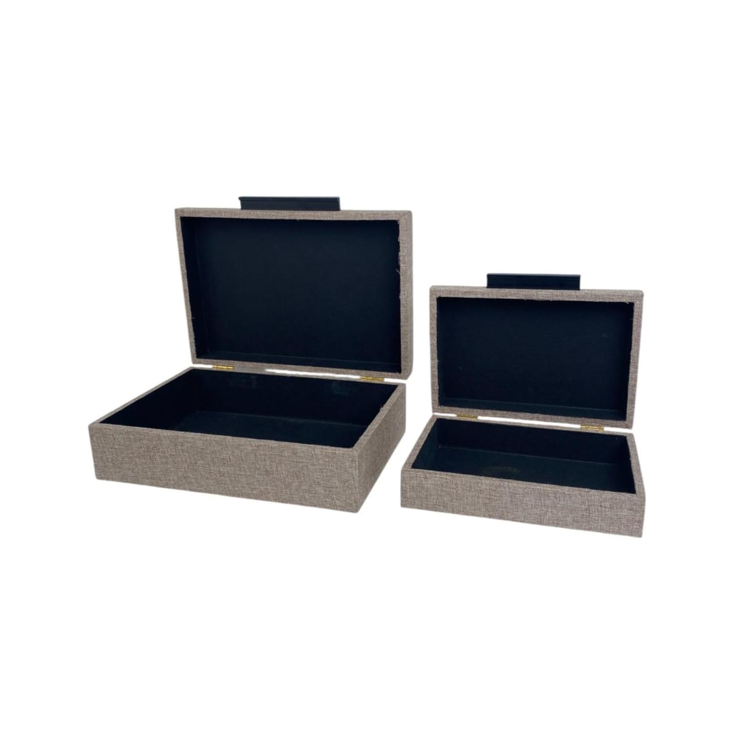 JUEGO CAJA DECORATIVA 2PZ BEIGE TERRA - 2