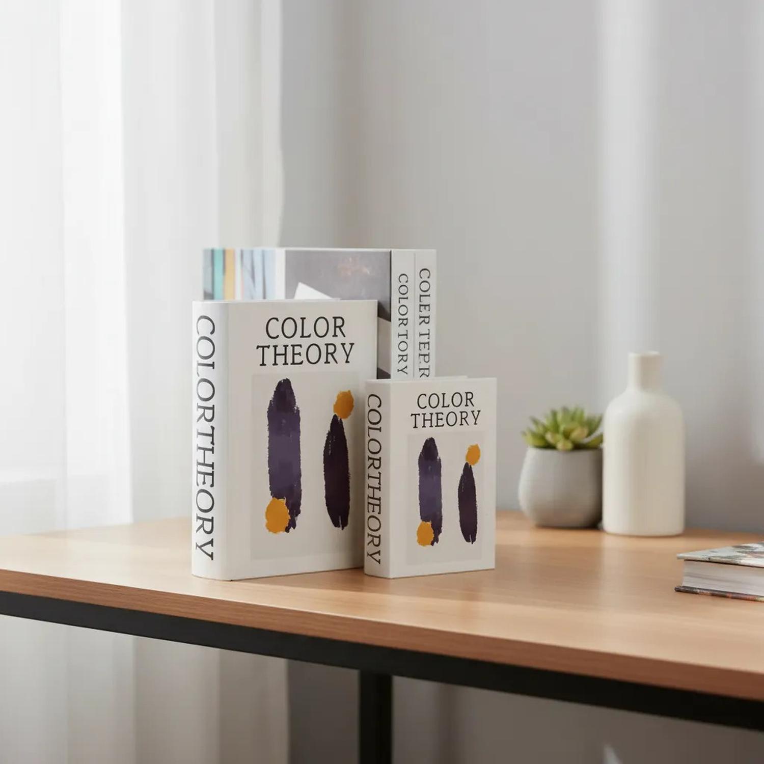JUEGO DE LIBROS MDF 2PZ DECORATIVOS COLOR THEORY - 2