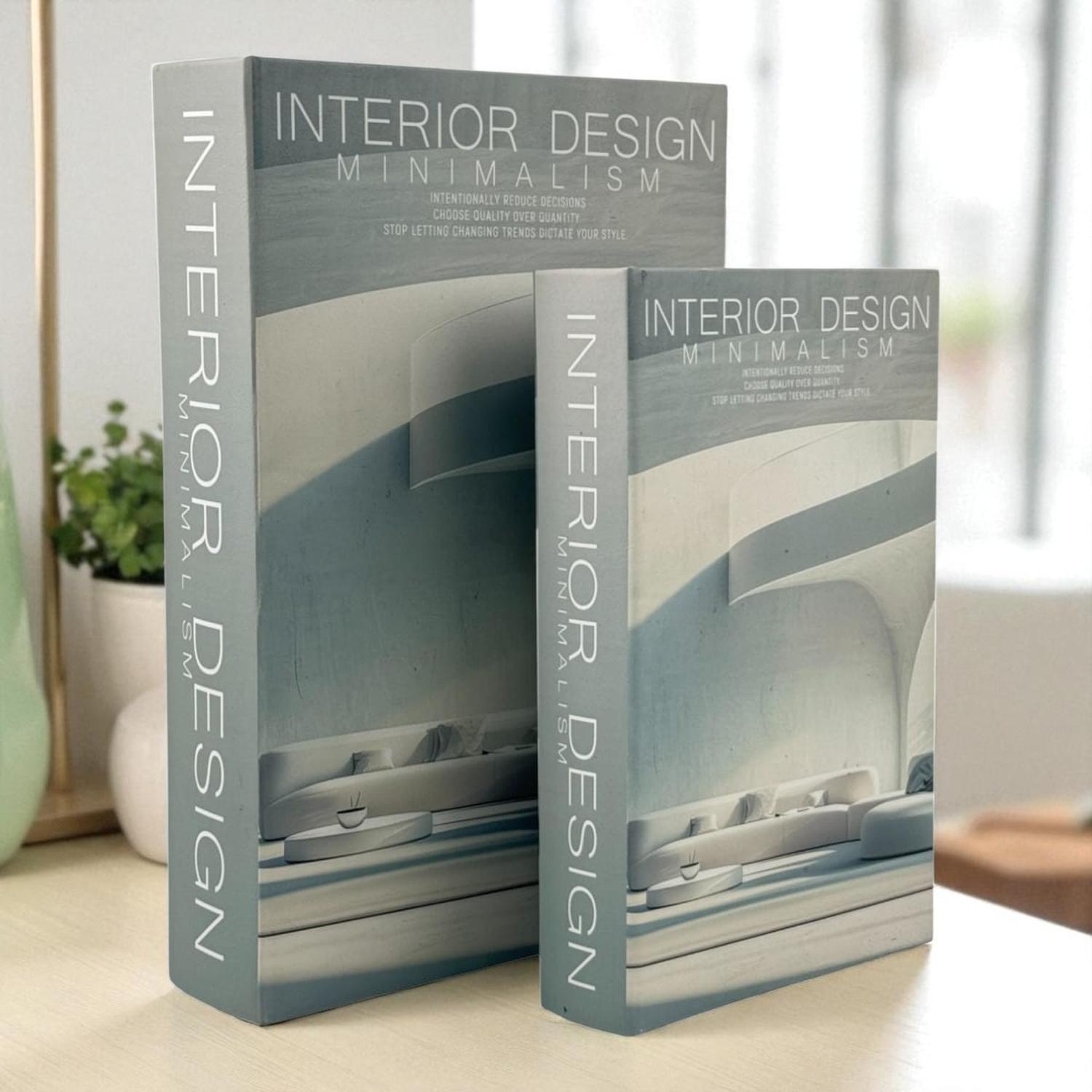 JUEGO DE LIBROS MDF 2PZ DECORATIVOS INTERIOR DESIGN MINIMALISM - 1