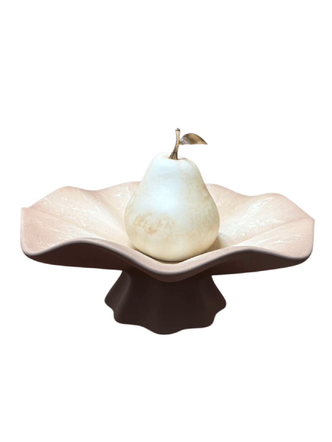 CENTRO DE MESA PERA DUNA ÁUREA CERÁMICA CAPUCCINO BEIGE - 2