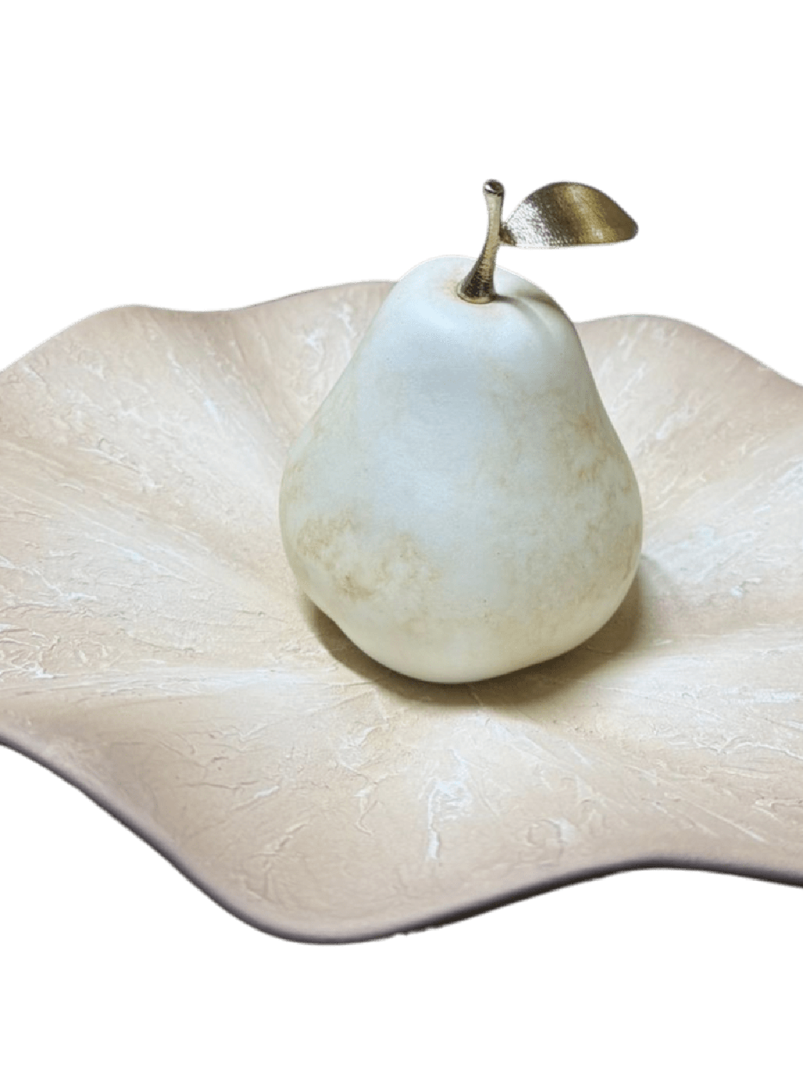 CENTRO DE MESA PERA DUNA ÁUREA CERÁMICA CAPUCCINO BEIGE - 4